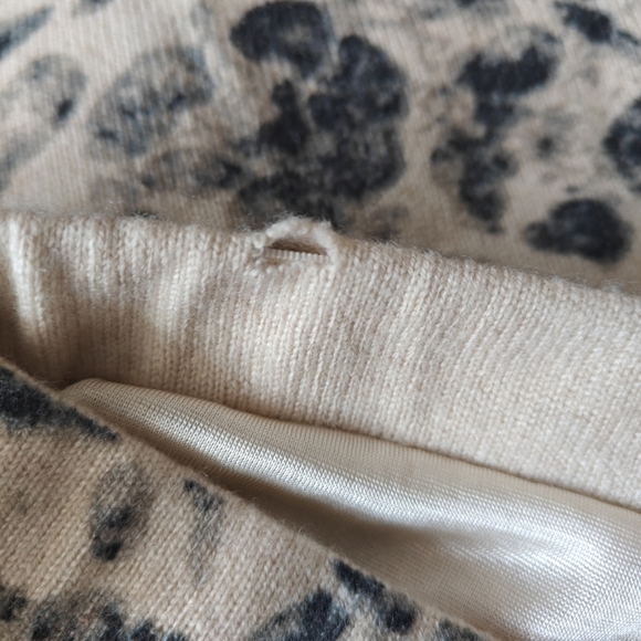 Pauw Amsterdam Sz 1 Cheetah Print Wool Cashmere Beige‎ White Lined Mini Skirt - Picture 8 of 10